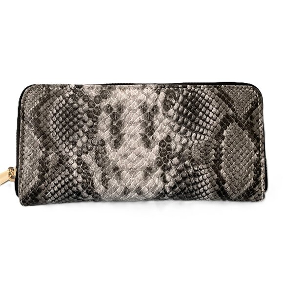 NWOT Snakeskin PU Leather Zip Around Wallet - Picture 2 of 4